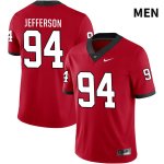 Men's Georgia Bulldogs NCAA #94 Jonathan Jefferson Nike Stitched Red NIL 2022 Authentic College Football Jersey GMV1754GY